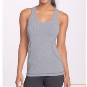ZELLA Active Racerback Tank Top Navy and White Stripes Scoop Neckline Medium